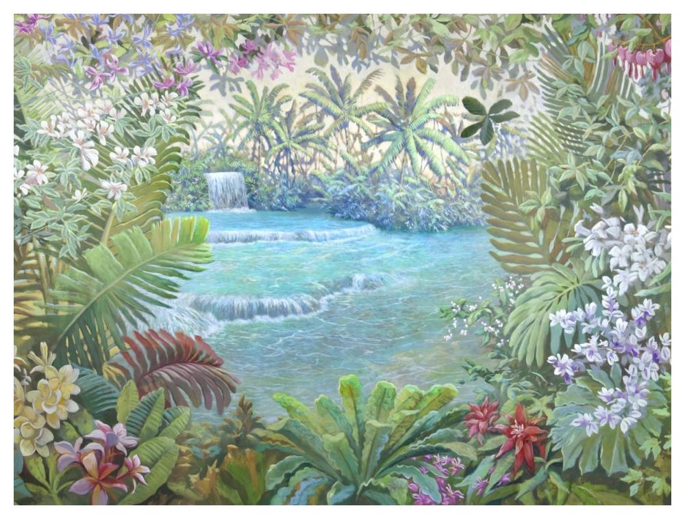 Cascata tropicale (detail)-Paper Art-50"x38"