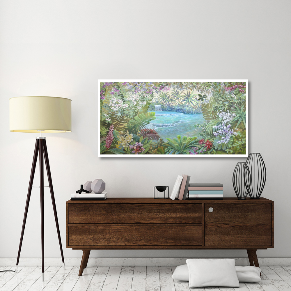 Cascata tropicale-Paper Art-62&quotx32"