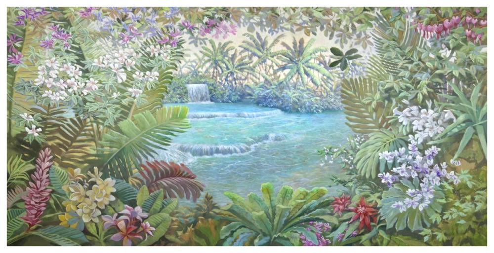Cascata tropicale-Paper Art-74"x38"