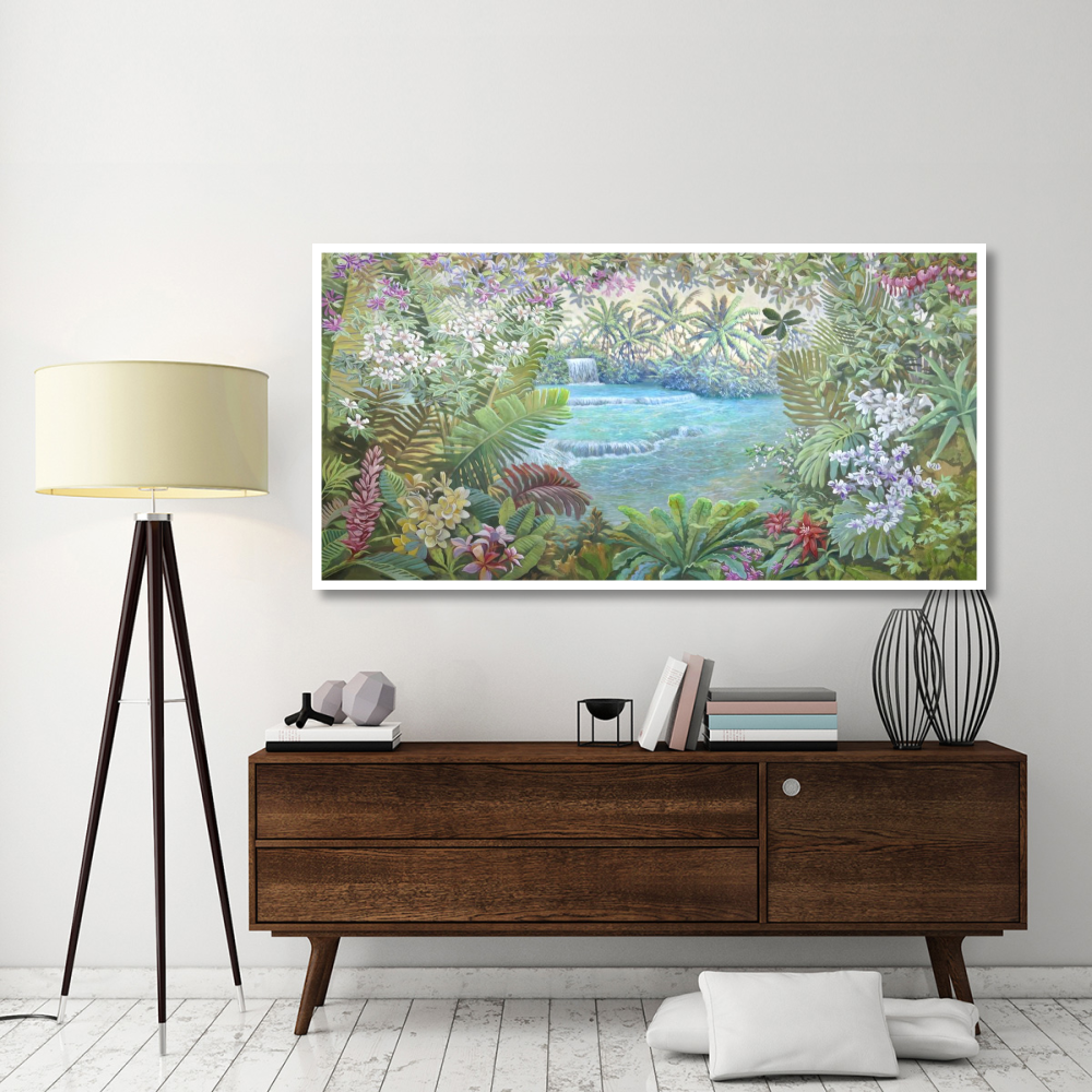 Cascata tropicale-Paper Art-74&quotx38"