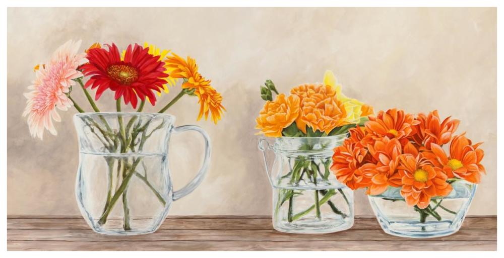 Fleurs et Vases Jaune-Paper Art-74"x38"
