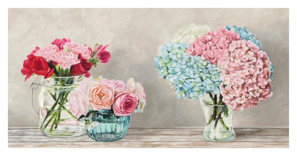 Fleurs et Vases Blanc-Paper Art-38"x20"