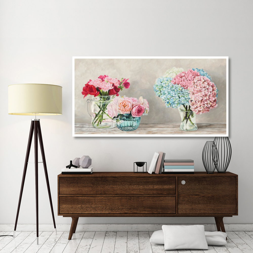 Fleurs et Vases Blanc-Paper Art-74&quotx38"