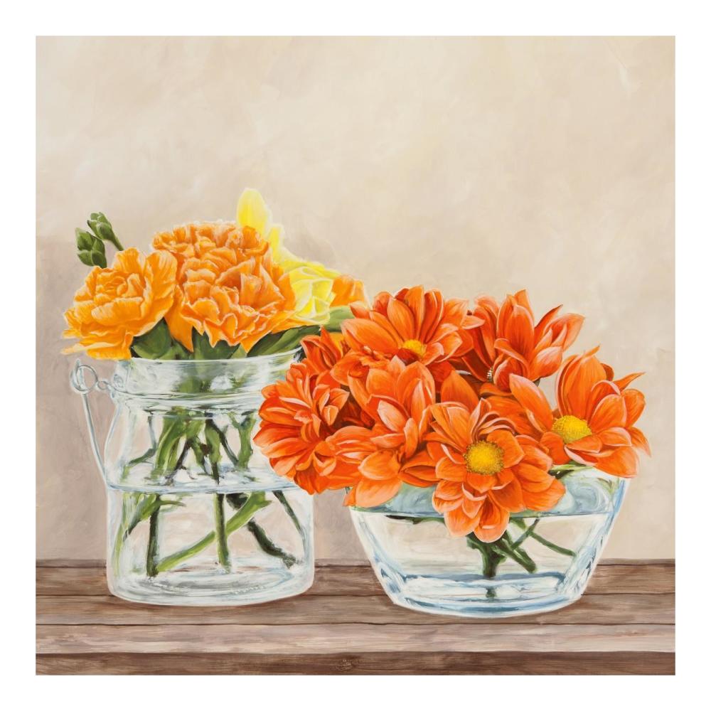 Fleurs et Vases Jaune II-Paper Art-20"x20"