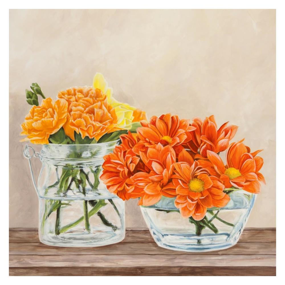 Fleurs et Vases Jaune II-Paper Art-32"x32"