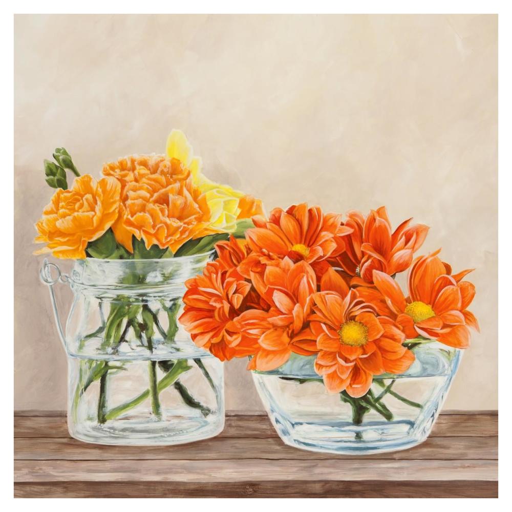 Fleurs et Vases Jaune II-Paper Art-38"x38"