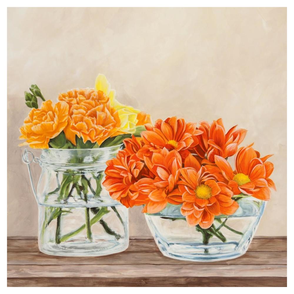 Fleurs et Vases Jaune II-Paper Art-42"x42"