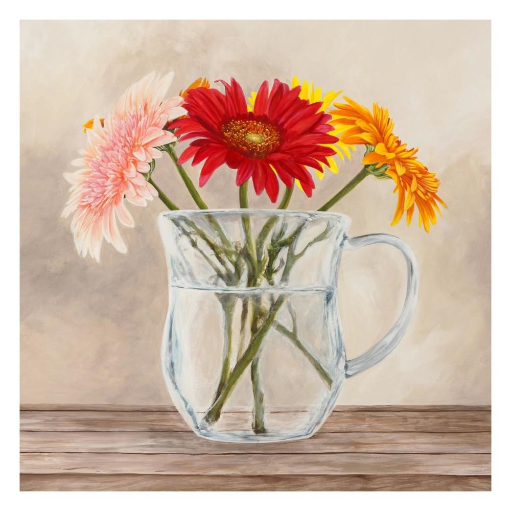 Fleurs et Vases Jaune I-Paper Art-26"x26"