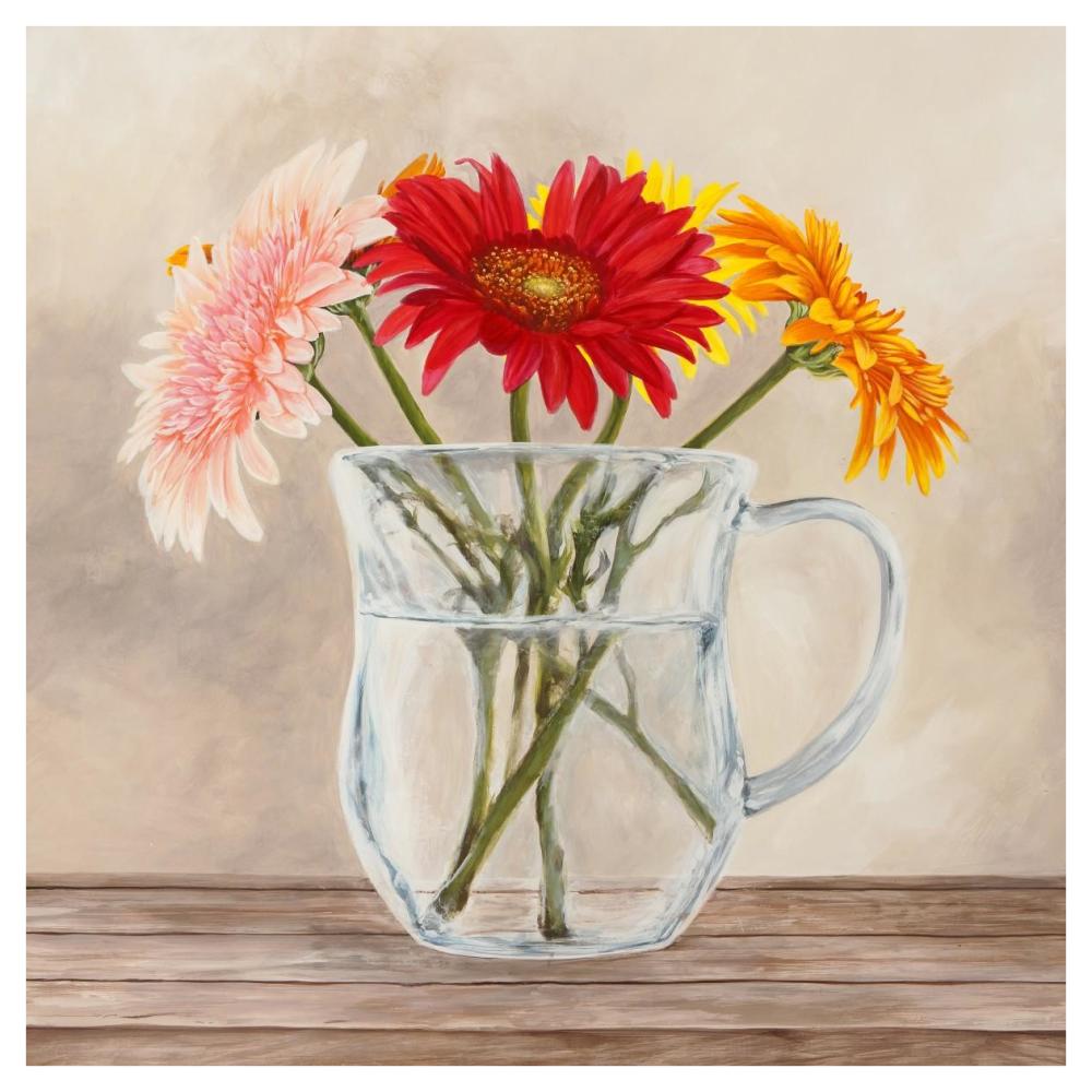 Fleurs et Vases Jaune I-Paper Art-42"x42"