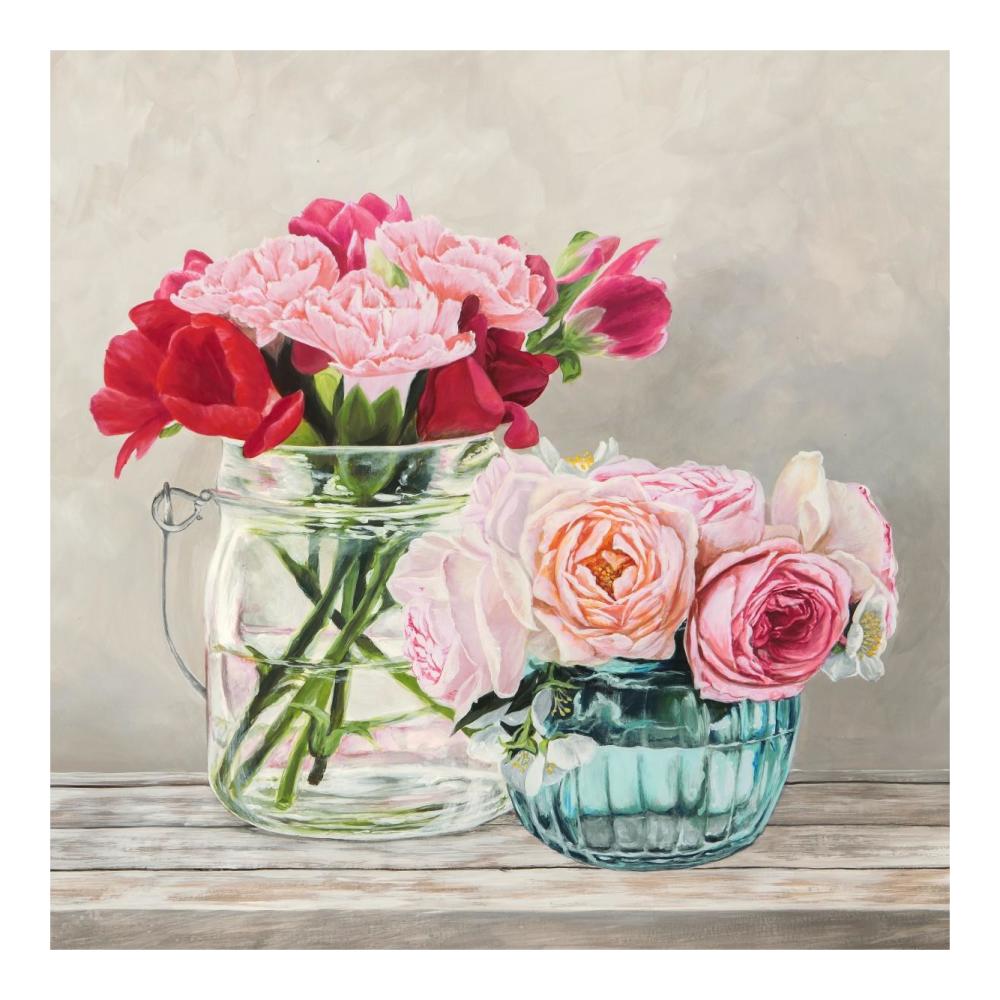 Fleurs et Vases Blanc I-Paper Art-20"x20"