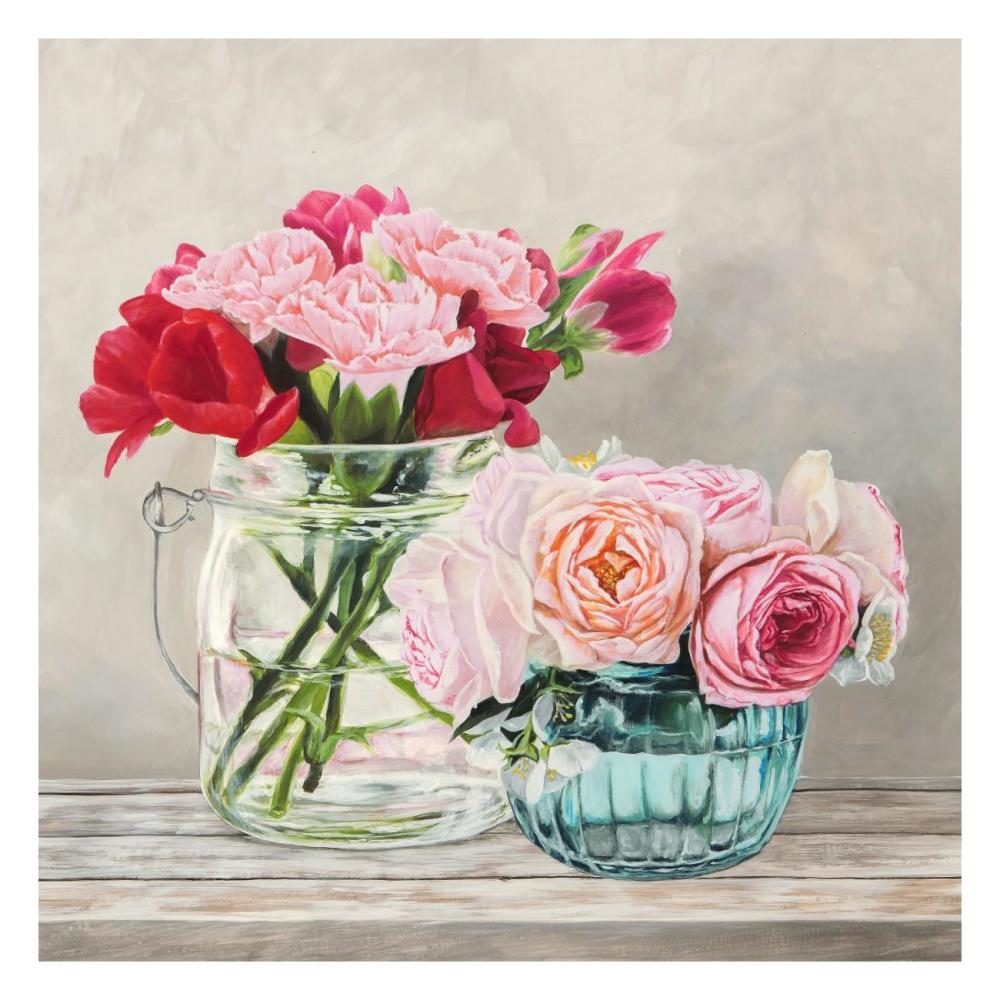 Fleurs et Vases Blanc I-Paper Art-26"x26"