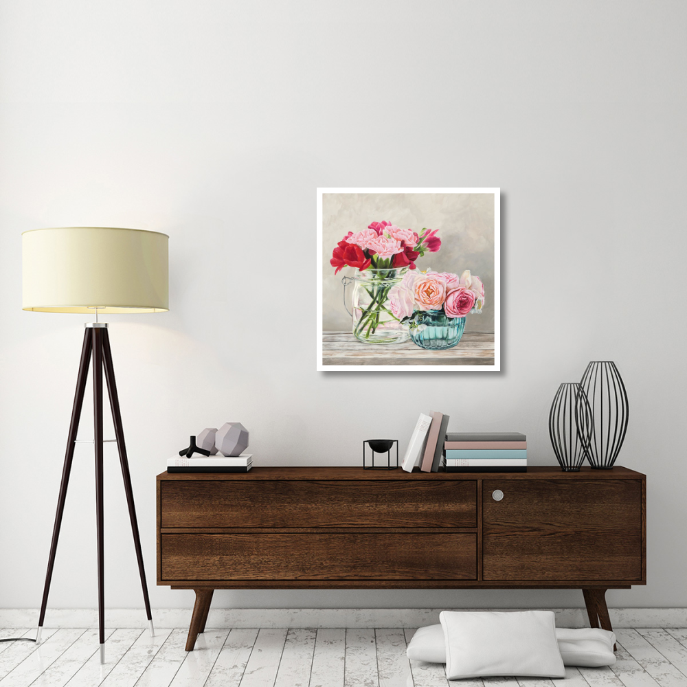 Fleurs et Vases Blanc I-Paper Art-32&quotx32"
