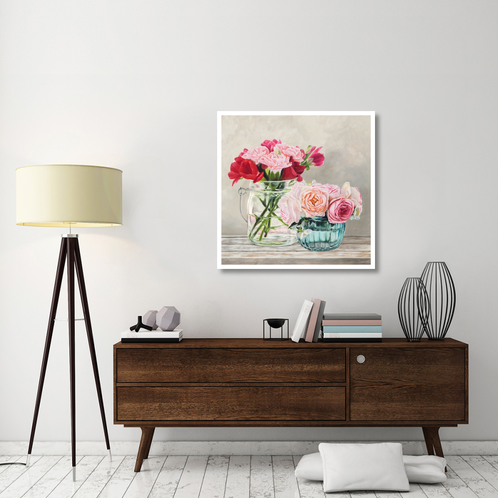 Fleurs et Vases Blanc I-Paper Art-38&quotx38"