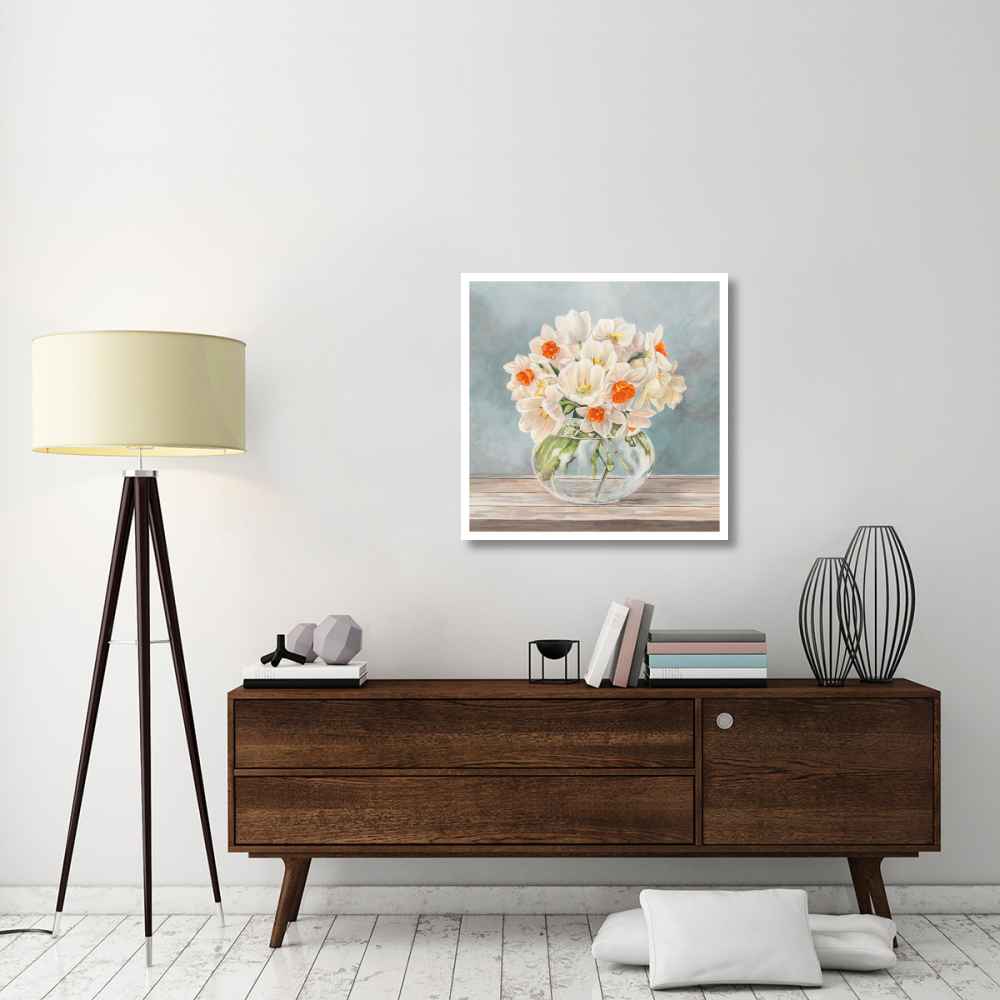 Fleurs et Vases Aquamarine II-Paper Art-32&quotx32"