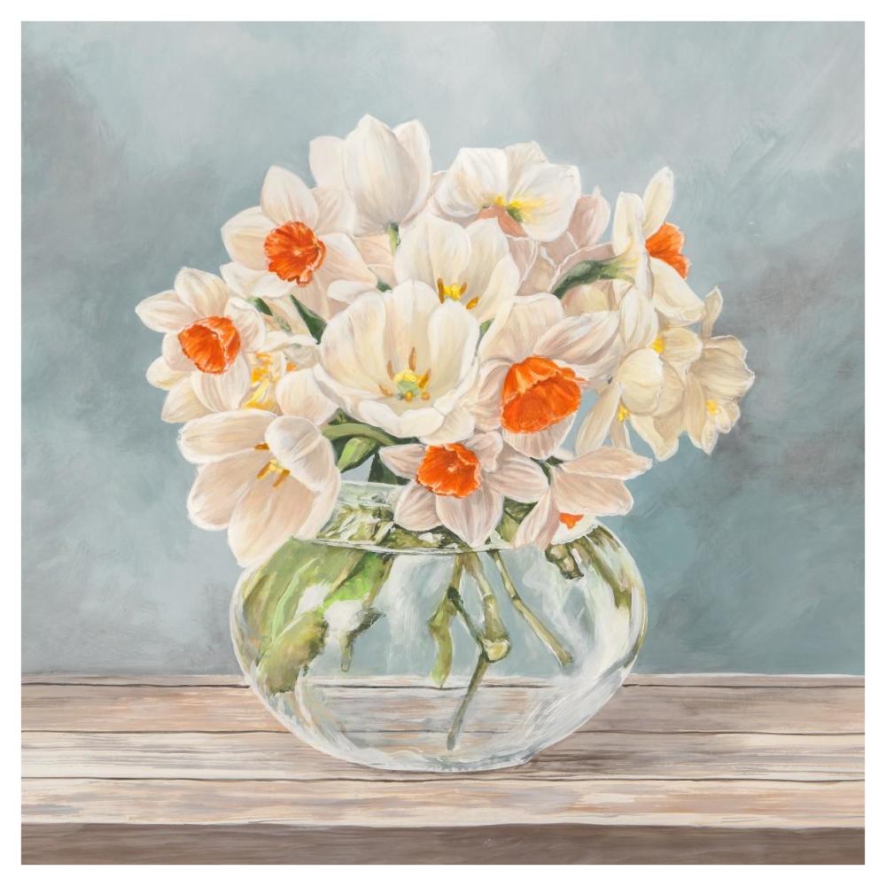 Fleurs et Vases Aquamarine II-Paper Art-42"x42"