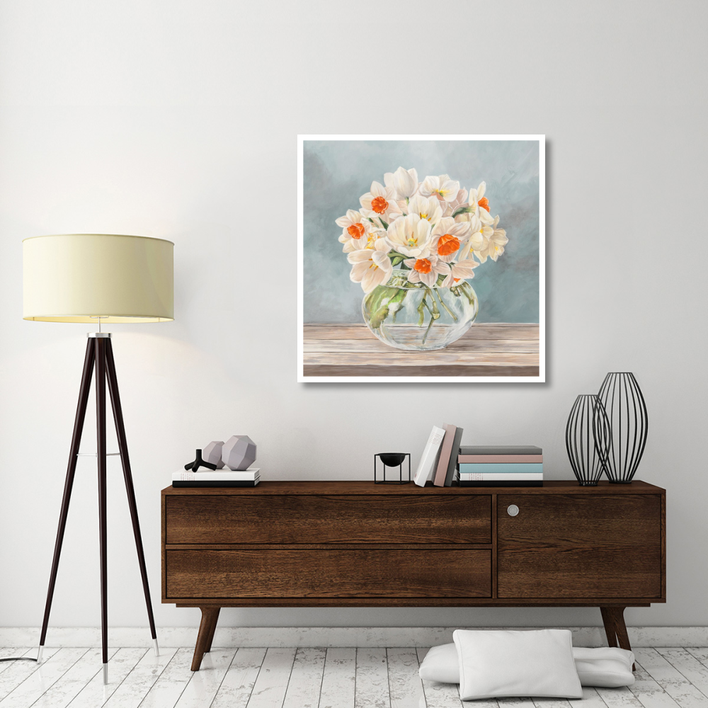 Fleurs et Vases Aquamarine II-Paper Art-42&quotx42"