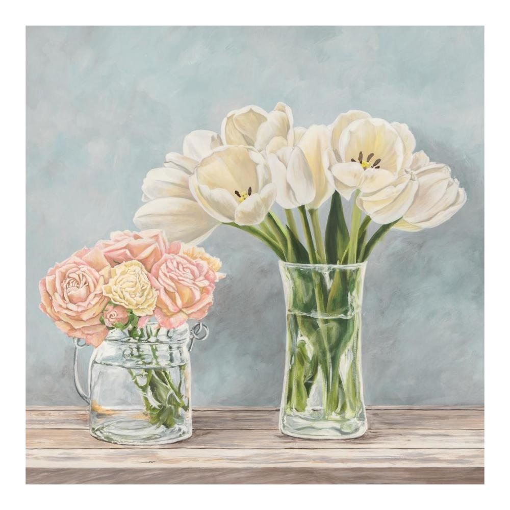 Fleurs et Vases Aquamarine I-Paper Art-20"x20"