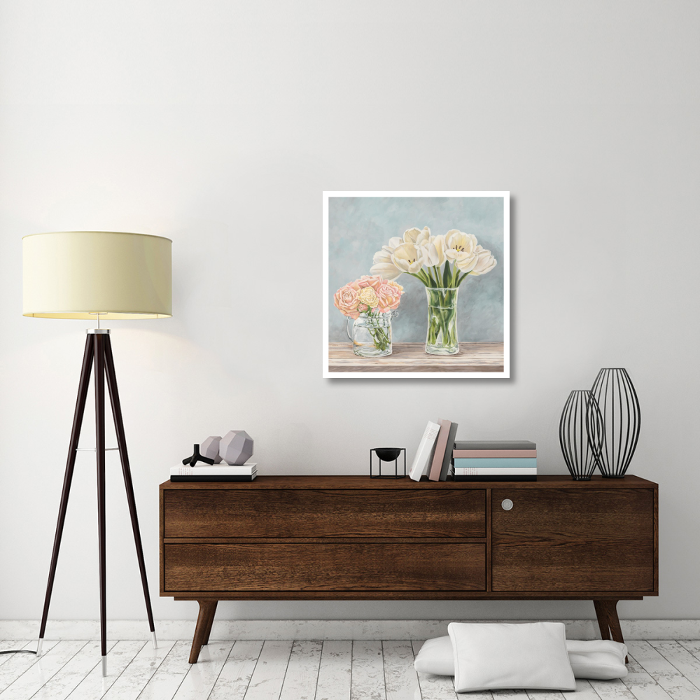 Fleurs et Vases Aquamarine I-Paper Art-32&quotx32"