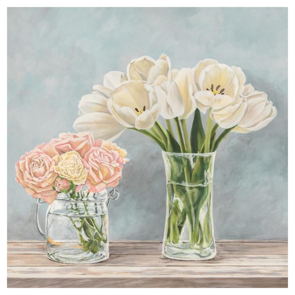 Fleurs et Vases Aquamarine I-Paper Art-42"x42"