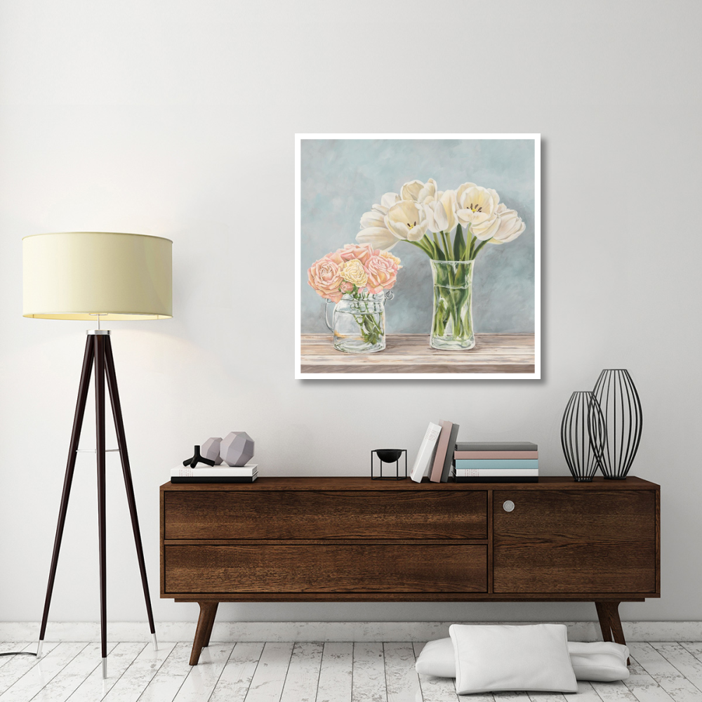 Fleurs et Vases Aquamarine I-Paper Art-42&quotx42"