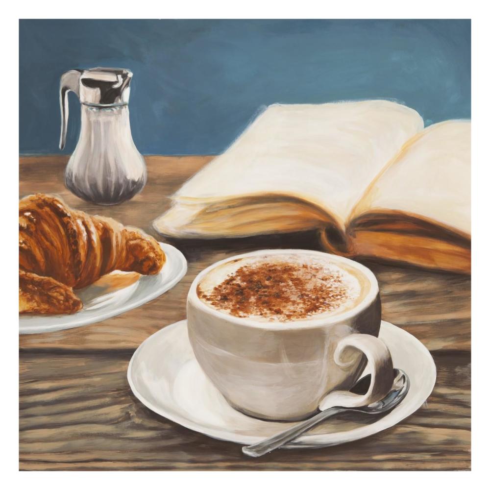 Cappuccino & Book-Paper Art-26"x26"