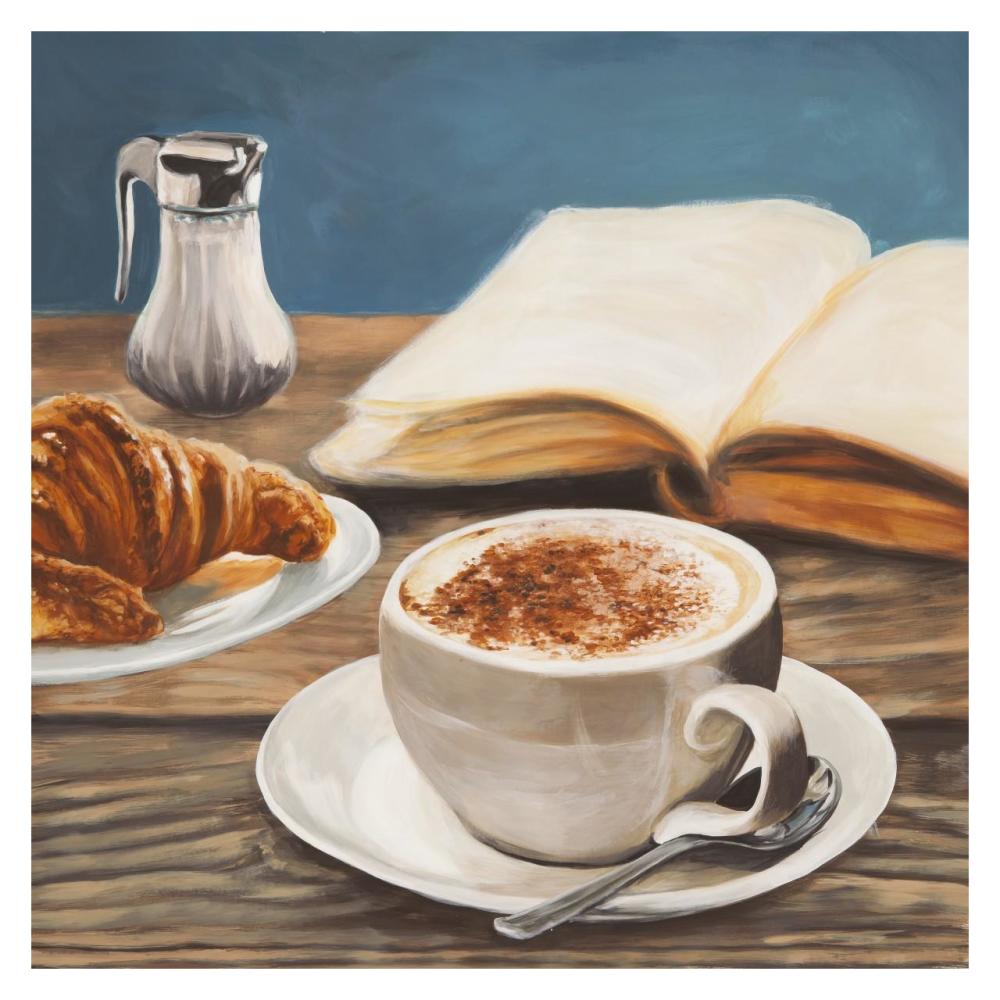 Cappuccino & Book-Paper Art-32"x32"