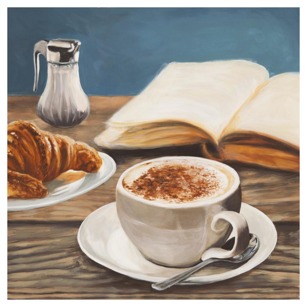 Cappuccino & Book-Paper Art-42"x42"
