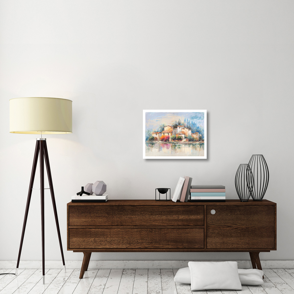 Borgo sul lago-Paper Art-26&quotx20"