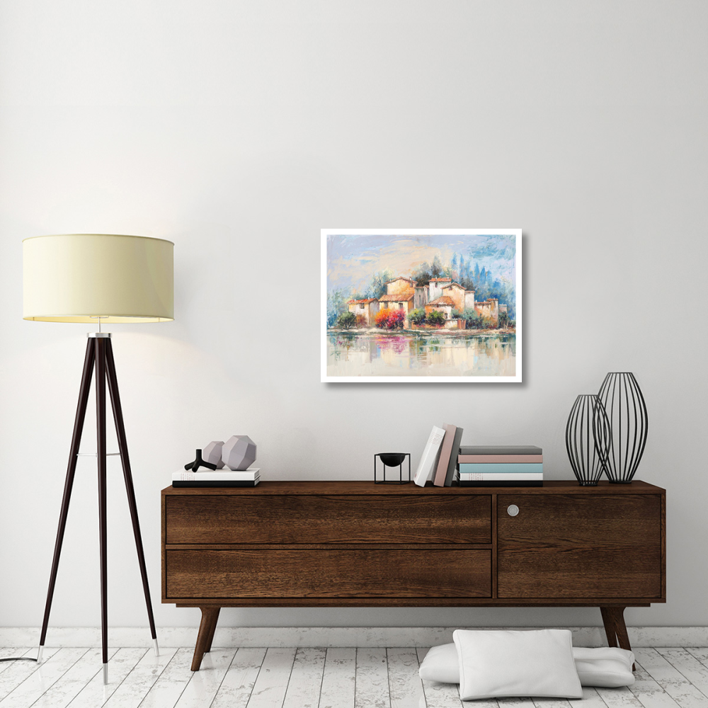 Borgo sul lago-Paper Art-34&quotx26"