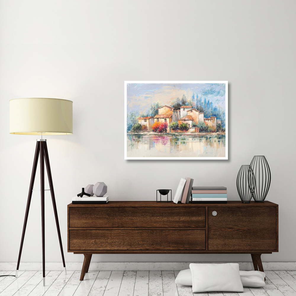 Borgo sul lago-Paper Art-42&quotx32"