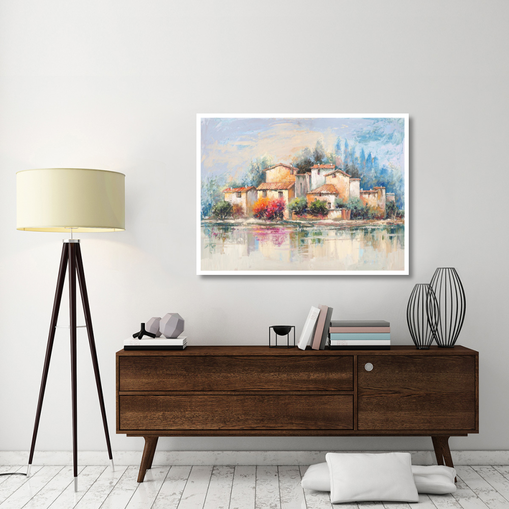 Borgo sul lago-Paper Art-50&quotx38"