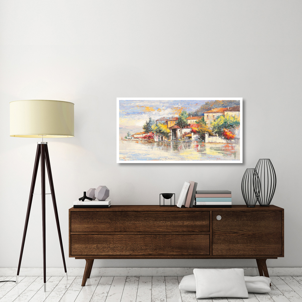 Paese sul lago-Paper Art-50&quotx26"