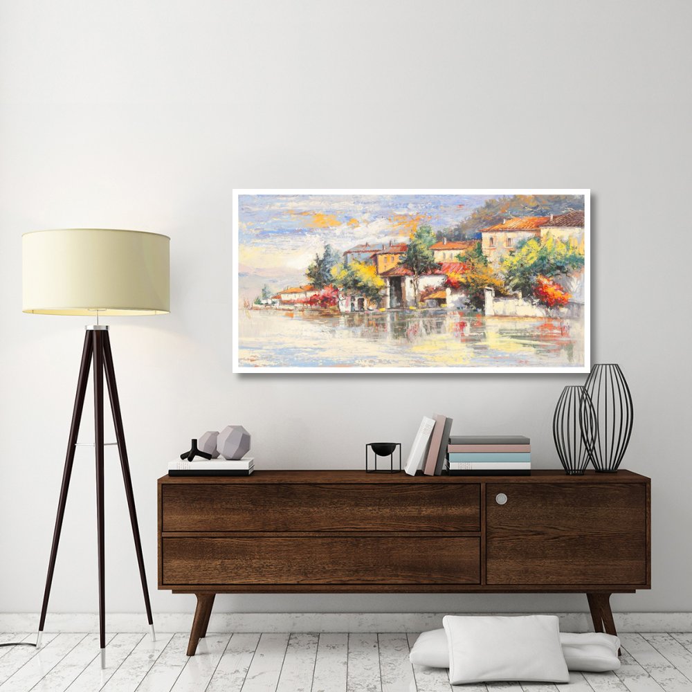 Paese sul lago-Paper Art-62&quotx32"