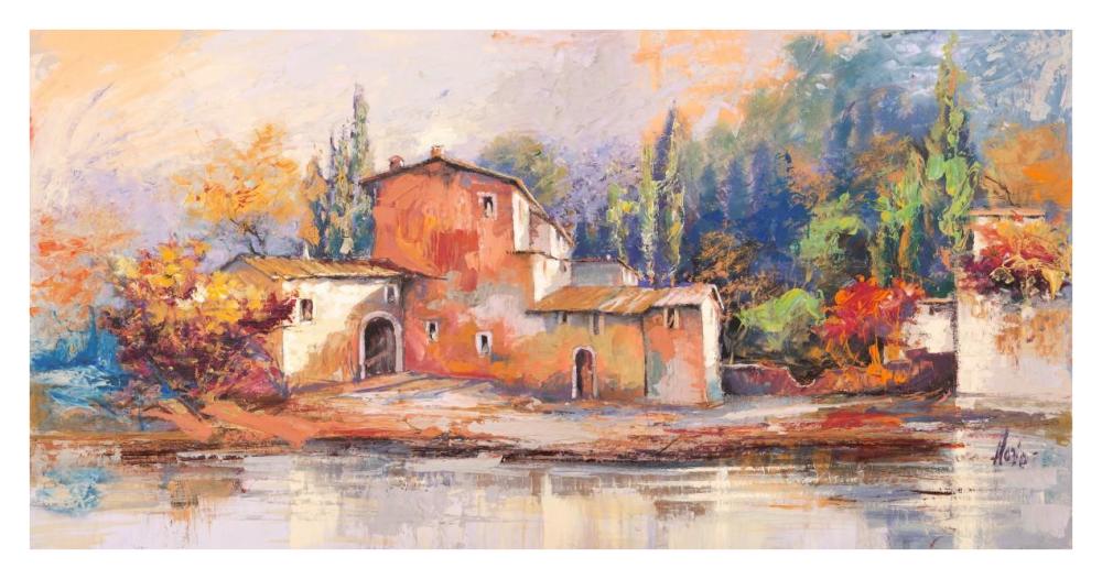 Case sul lago-Paper Art-38"x20"