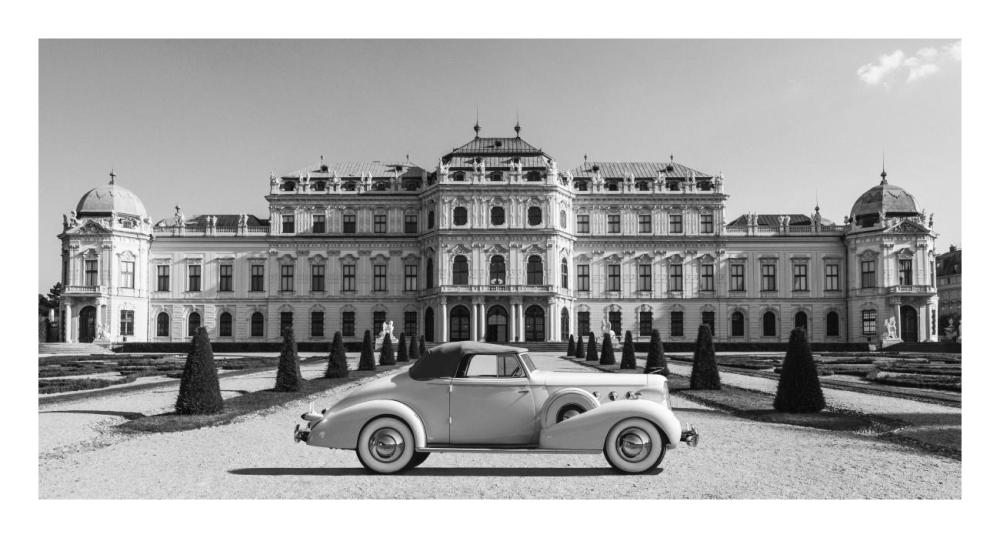 At Belvedere Palace, Vienna-Paper Art-26"x14"