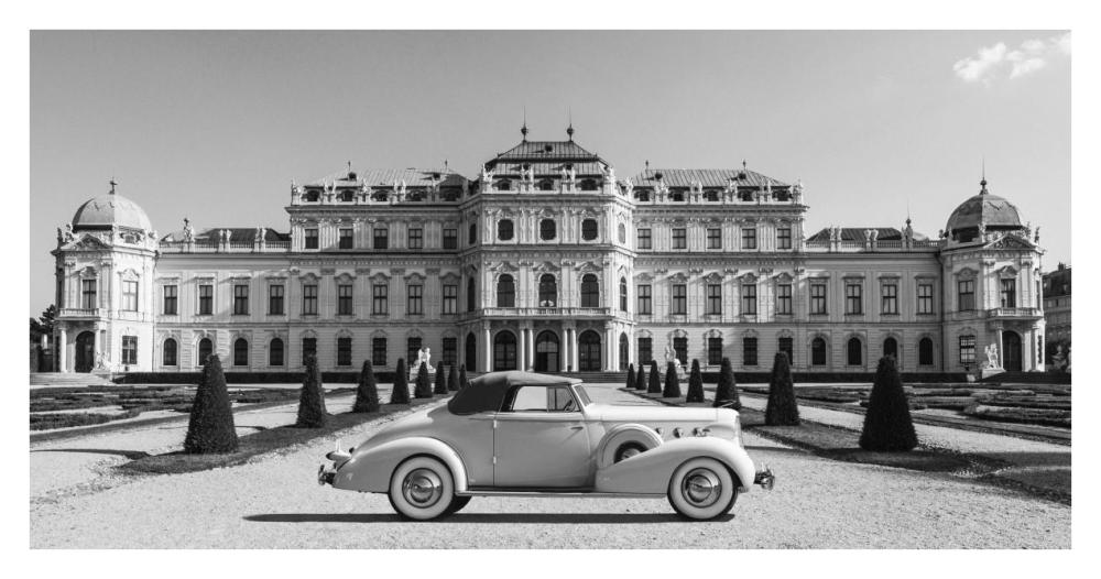 At Belvedere Palace, Vienna-Paper Art-38"x20"
