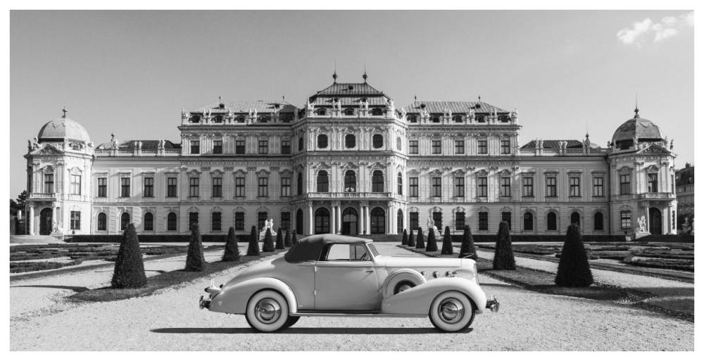 At Belvedere Palace, Vienna-Paper Art-74"x38"