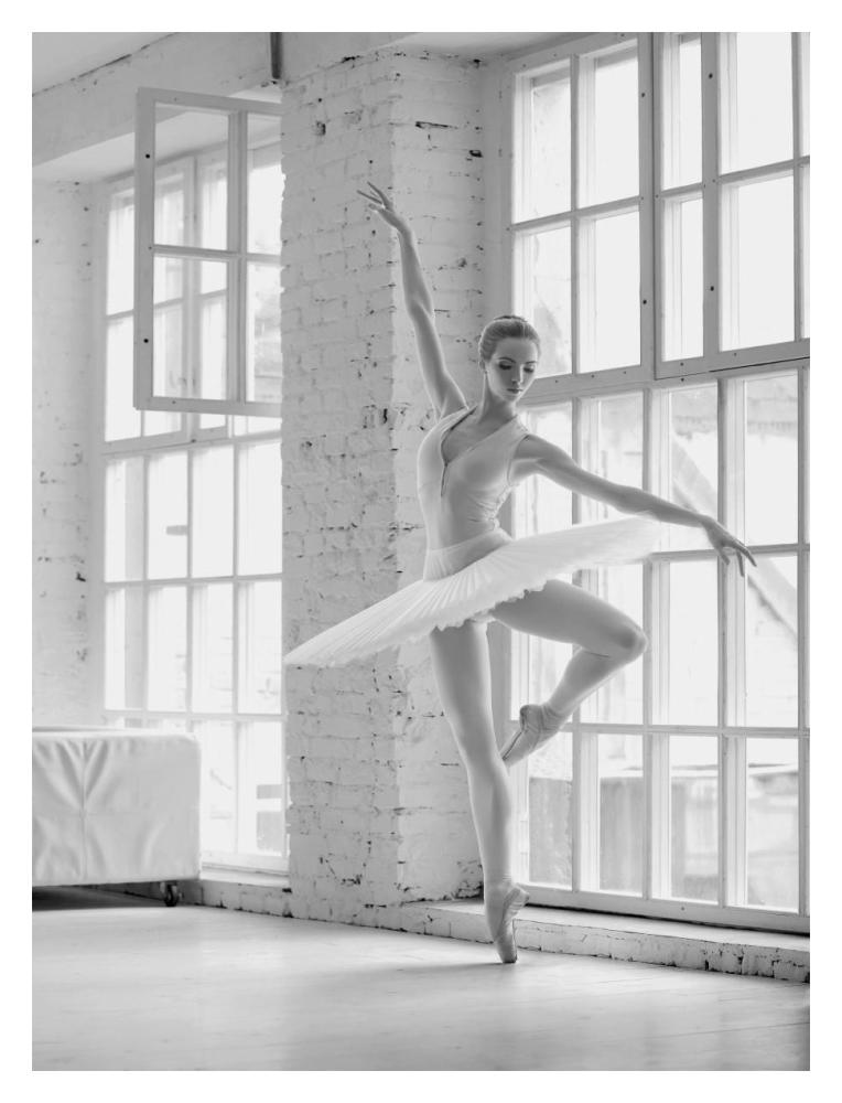 Ballerina Rehearsing-Paper Art-14"x18"
