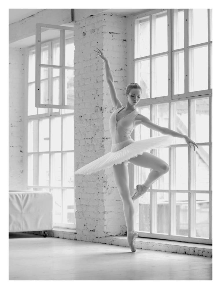 Ballerina Rehearsing-Paper Art-26"x34"
