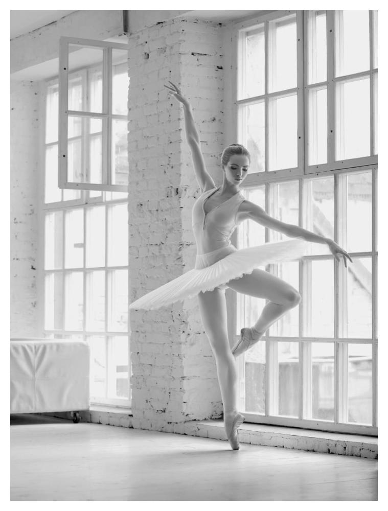 Ballerina Rehearsing-Paper Art-38"x50"
