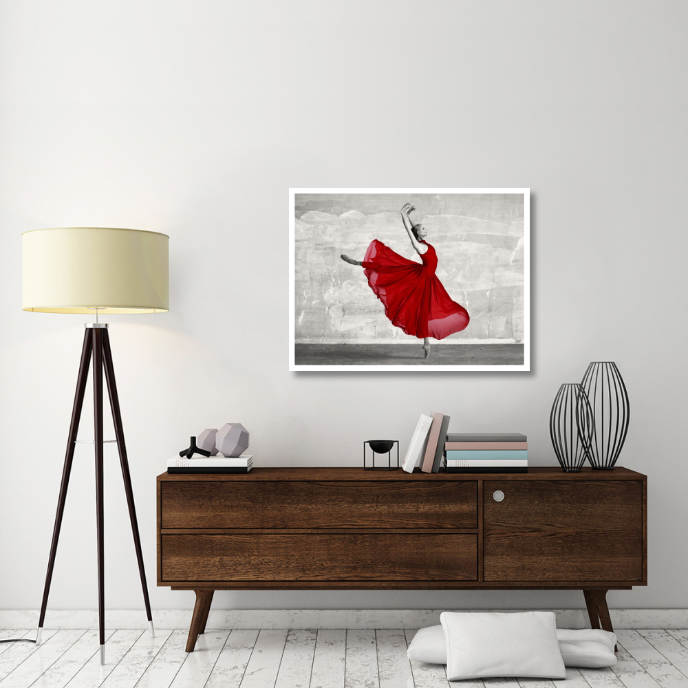 Ballerina in Red-Paper Art-42&quotx32"