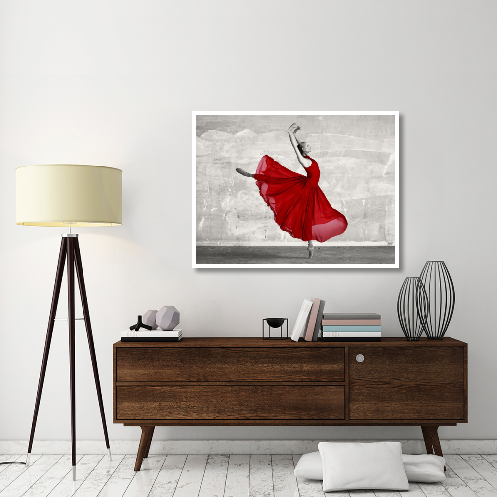 Ballerina in Red-Paper Art-50&quotx38"