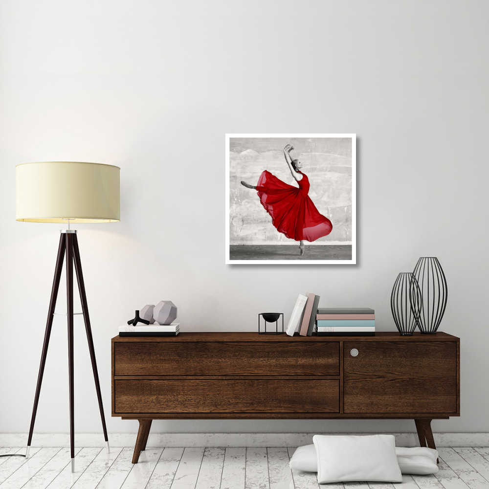 Ballerina in Red (detail)-Paper Art-32&quotx32"