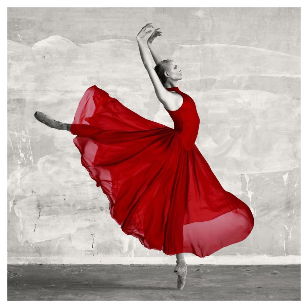 Ballerina in Red (detail)-Paper Art-42"x42"