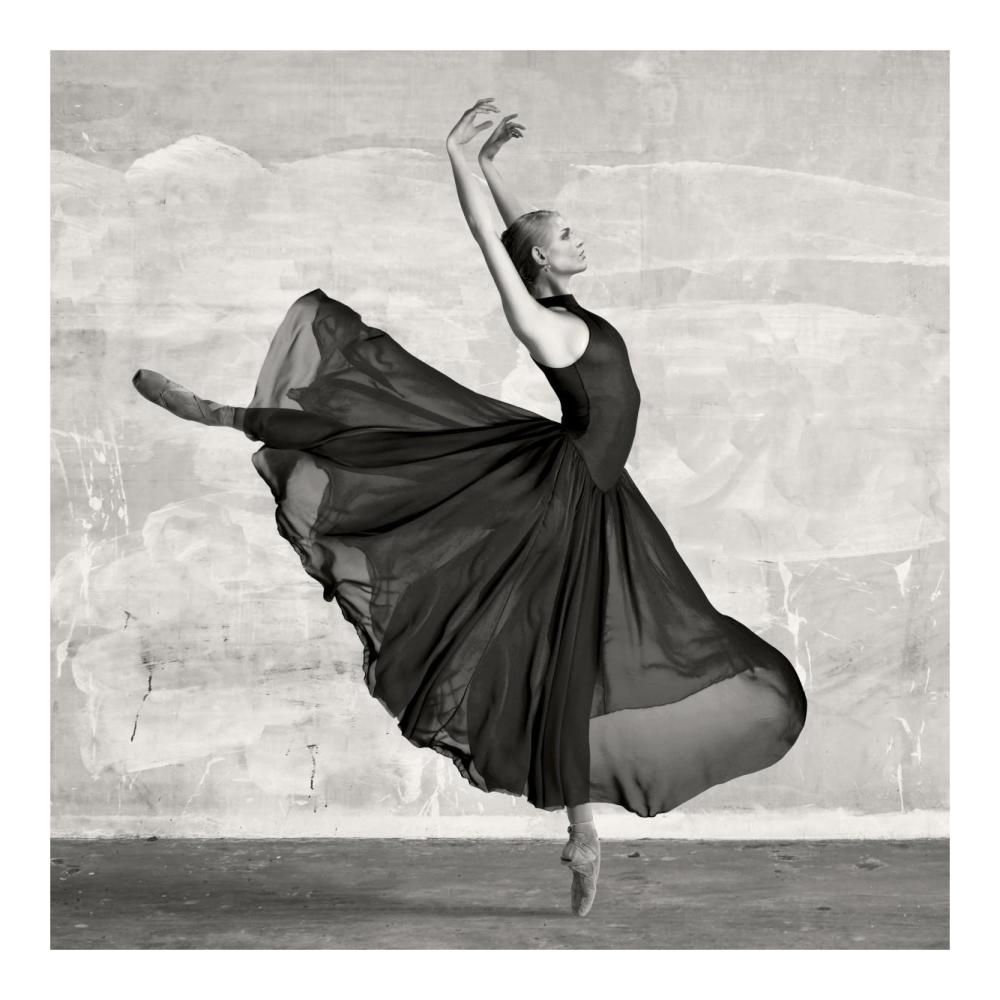 Ballerina Dancing (detail)-Paper Art-20"x20"