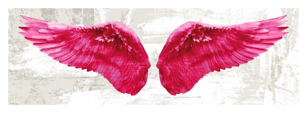 Angel Wings (Pink)-Paper Art-38"x14"
