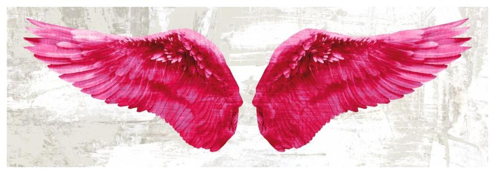 Angel Wings (Pink)-Paper Art-74"x26"