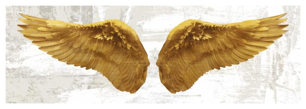 Angel Wings (Gold II)-Paper Art-56"x20"