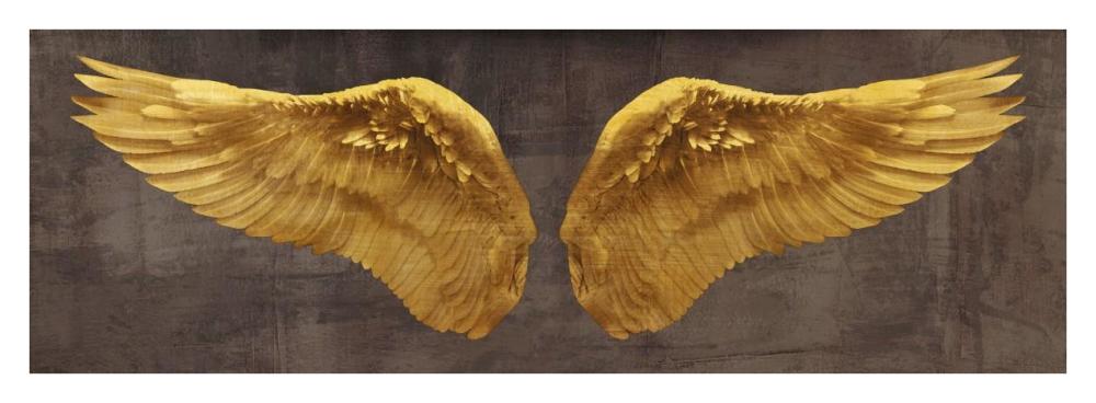 Angel Wings (Gold I)-Paper Art-38"x14"