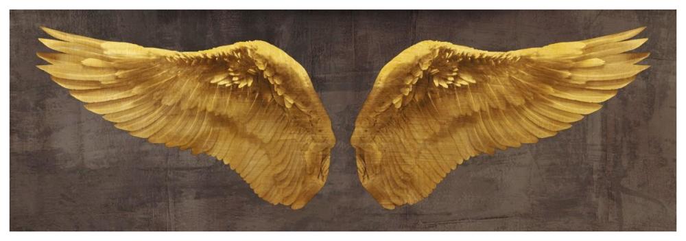 Angel Wings (Gold I)-Paper Art-74"x26"